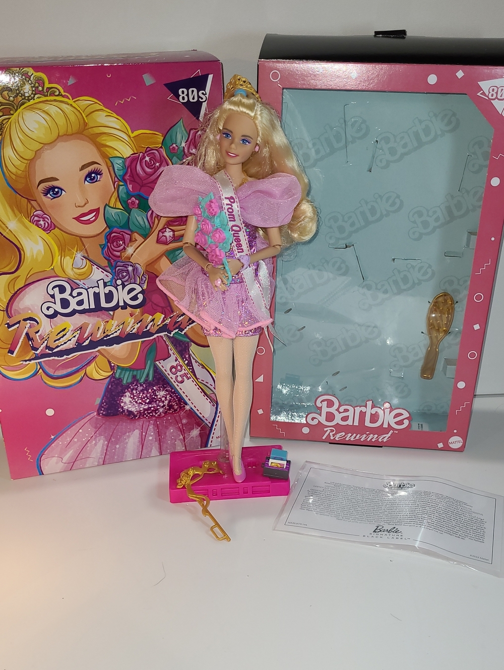 Barbie Rewind 80s (2022)Prom Doll in Pink Dress with Floral Sash Like New